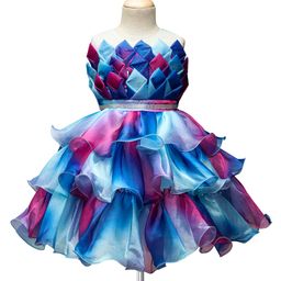 Enfance Sleeveless Stone Embellished Layered Knee Length Dress - Lavender-image-44