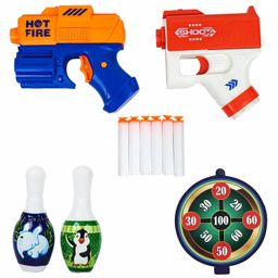 Lattice Twin Manual shot Soft Bullet Gun with 6 Foam Bullets & Targets Guns & Darts (Color May  Vary) image 2