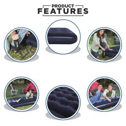 Bestway Airbeds Flocked Quick Inflation Indoor Air Mattress Double Size 75 in x 54 in Comfortable and Durable with Easy Inflate Technology Ideal for Guests and Home Use image 2