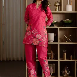 Selvia Printed Mandarin Collar Tunic With Trouser-picture-12