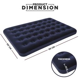 Bestway Airbeds Flocked Quick Inflation Indoor Air Mattress Double Size 75 in x 54 in Comfortable and Durable with Easy Inflate Technology Ideal for Guests and Home Use image 3