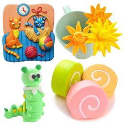 Fantasy India Clay 12 Different Color Fluffy Foam Clay With Tools Pack of 12 - Multicolour image 4