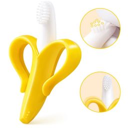 Tinny Tots Baby Ultra Soft Bristle Bendable Silicone Banana Toothbrush Teether & Key Shaped Teether and Feeder (MULTI-COLOR) image 3