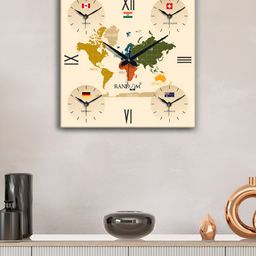 RANDOM Cream-Coloured & Green Printed Wall Clock image 4