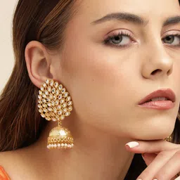 Anouk Gold-Plated Beaded Dome Shaped Jhumkas-60