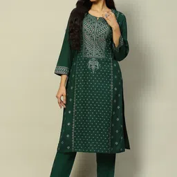 Rangriti Women Ethnic Motifs Printed Regular Kurta with Trousers-picture-4