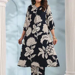 Kaftanize Women Floral Printed Kurta with Trousers-picture-35