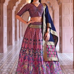 PURVAJA Ready to Wear Lehenga & Unstitched Blouse With Dupatta-picture-9