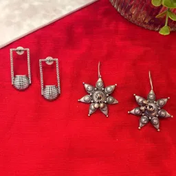 Niska Silver Ocean Mist Earrings (Pack of 2)-picture-24