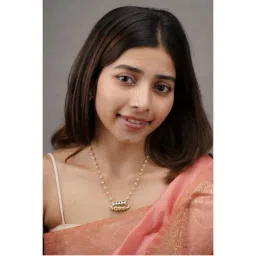 AARSEE OFFICIAL 22Kt Gold-Plated Kundan Bar Pearl Chain Necklace-picture-15