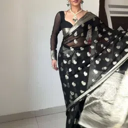 VILLE FASHION Lilan Ethnic Motifs Woven Design Zari Kanjeevaram Saree-picture-52