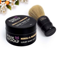 PINK WOOLF Soft Shaving Brush With Neroli & Mandarin Shaving Soap-50g-picture-41