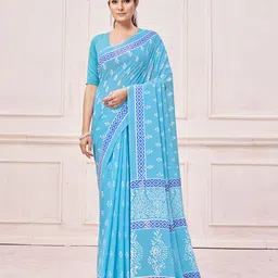 Garden Vareli Ethnic Motifs Pure Chiffon Saree-picture-2