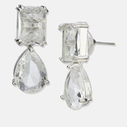 Anouk Silver-Plated Cubic Zirconia Stones Studded Teardrop Shaped Studs image 2