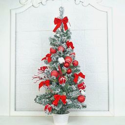 Little Surprise Box LLP Red & Green Swirl Frosty Bushy Christmas Tree-picture-53