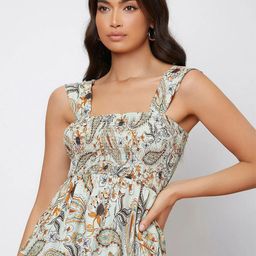 Stylecast X Slyck Women Printed Square Neck Peplum Top-picture-48