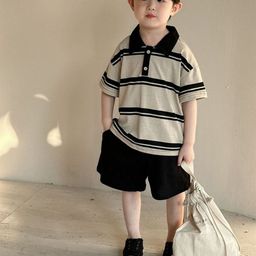 LULU & SKY Boys Striped Shirt with Shorts-32