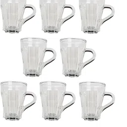 Somil Clear Glass Coffee & Tea Cup / Mug (100 Ml), Enjoy Your Drink in Style, 7 X 9.5 X 9.5 Cm, Pack of 8-image-63