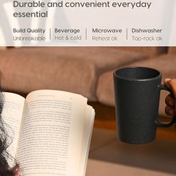 eha Charcoal Solid Matte Mugs Set of Cups and Mugs image 5