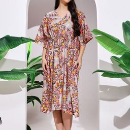 HANDICRAFT PALACE Women Floral Printed Kaftan Nightdress-picture-37