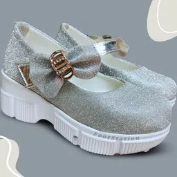FootStation Kids-Girls Silver Canvas Casual Shoes-picture-3