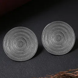 Sangria Silver-Plated Circular Shaped Studs-image-51