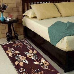 Samjeeda Handloom carpets Red Geometric Anti-Skid Woollen Carpet-12