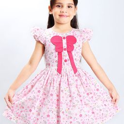 PINK MERMAID Girls Flutter Sleeve Fit & Flare Dress-image-42
