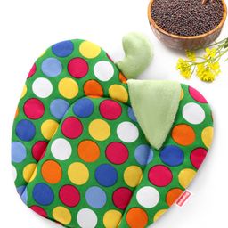 Babyhug Rai (Mustard) Seed Filling Pillow Fruit Shape Polka Dots Print - Green-23