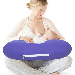 Get It 100% Cotton Breast feeding Recron Pillow Removable Cover with Zip Buckle Adjust Nursing - Purple-image-38