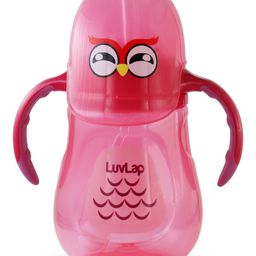 Luvlap Twin Handle Sipper Cup with Owl Print Pink - 280 ml-0
