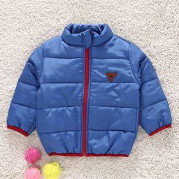 Babyhug Full Sleeves Padded Jacket - Blue-picture-10