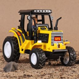 Shinsei Pull Back Toy Tractor - Yellow-28