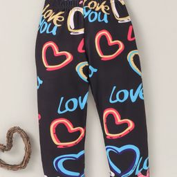 Kookie Kids Full Length Lounge Pant Heart Print - Black-image-69
