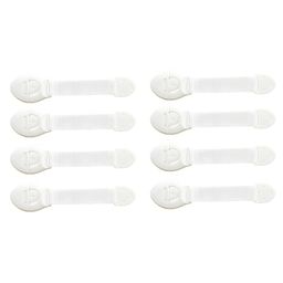 THE LITTLE LOOKERS Safety  Strap for Doors, Cabinets, Fridge, Drawers, Dustbin White - Pack of 8-15