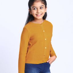 Pine Kids Full Sleeves Front Open Sweater - Yellow-picture-15