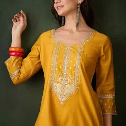Sangria Women Embroidered Straight Kurta & Salwar-47
