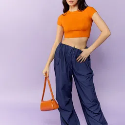 Outzidr Women Classic Regular Fit Parachute Trousers-image-44