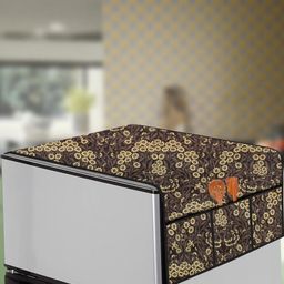 The Furnishing Tree Mustard Printed Refrigerator Cover-image-93
