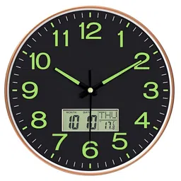 M T BROTHERS Black & Rose Gold Contemporary Wall Clock-52