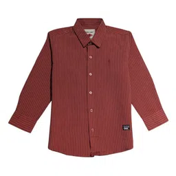 Gini and Jony Boys Comfort Fit Vertical Striped Spread Collar Cotton Casual Shirt-image-14
