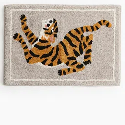 H&M Beige & Yellow Pure Cotton Bath Rugs-image-96