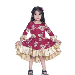 Wish little Girls Floral Bell Sleeve A-Line Dress-picture-45
