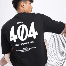 glitchez Oversized Typography Printed T-shirt-picture-2