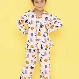 Knitting Doodles Unisex Kids Printed Night suit-image-96