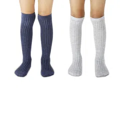 NESKA MODA Kids-Unisex Set Of 2 Knee Length Cotton Socks-20