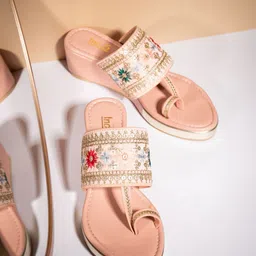 Inc 5 Embellished Ethnic Wedge Heel Sandals-picture-49