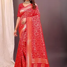Moda Rapido Woven Design Zari Silk Cotton Kanjeevaram Saree-image-44