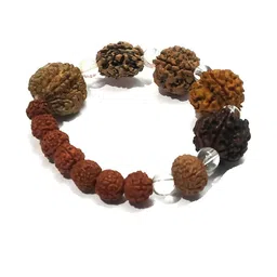 Divine souvenirs Unisex Rudraksh Beaded Elasticated Bracelet-image-63
