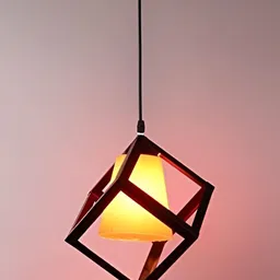 KINIS Black & Orange Textured Abstract Shaped Ceiling Lamp-6